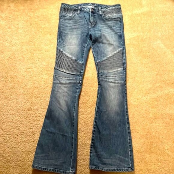 Victoria's Secret London Jean unique pleated blue jeans Size 6 - Picture 1 of 9